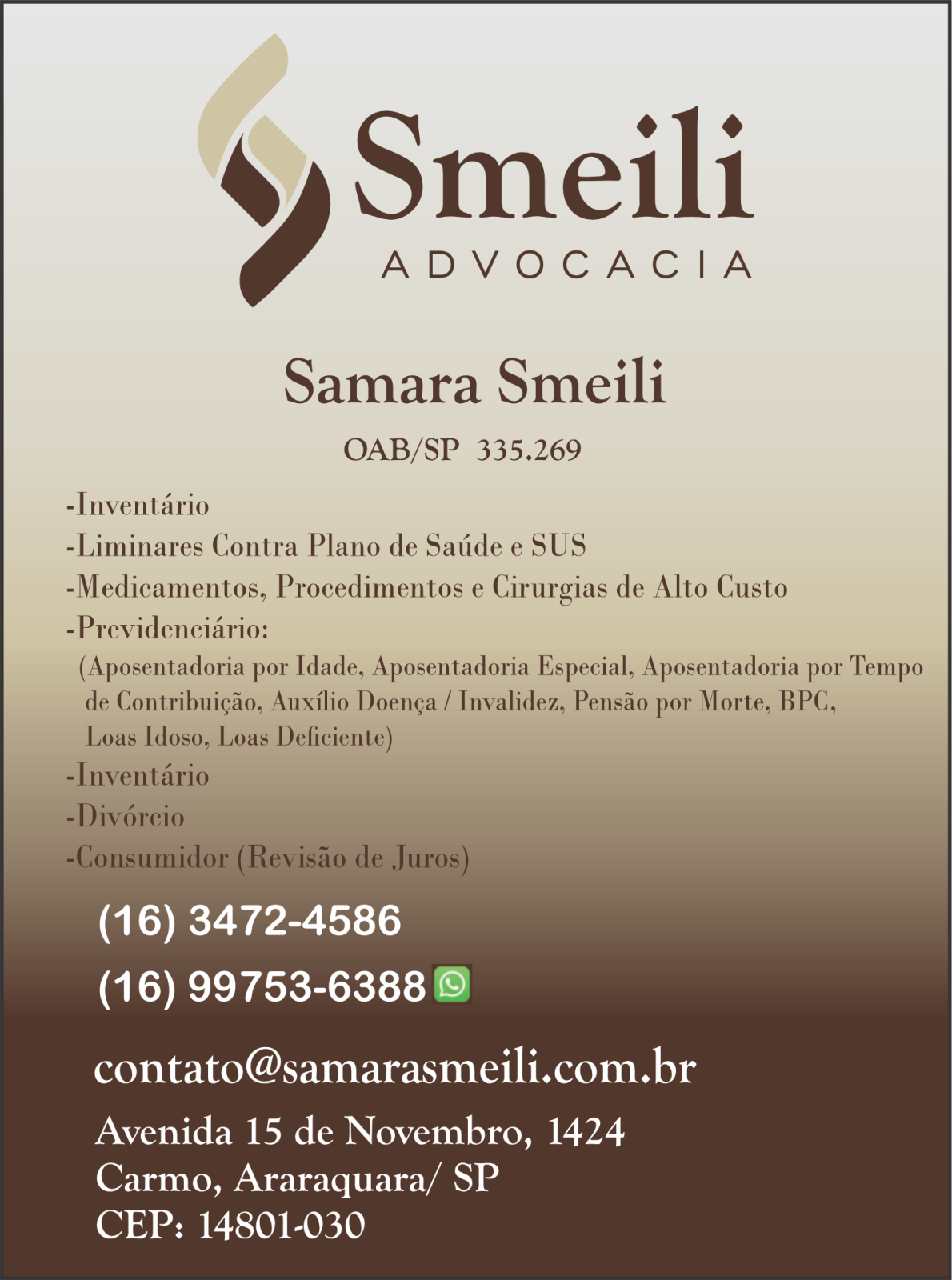 Banner da empresa Smeili Advocacia