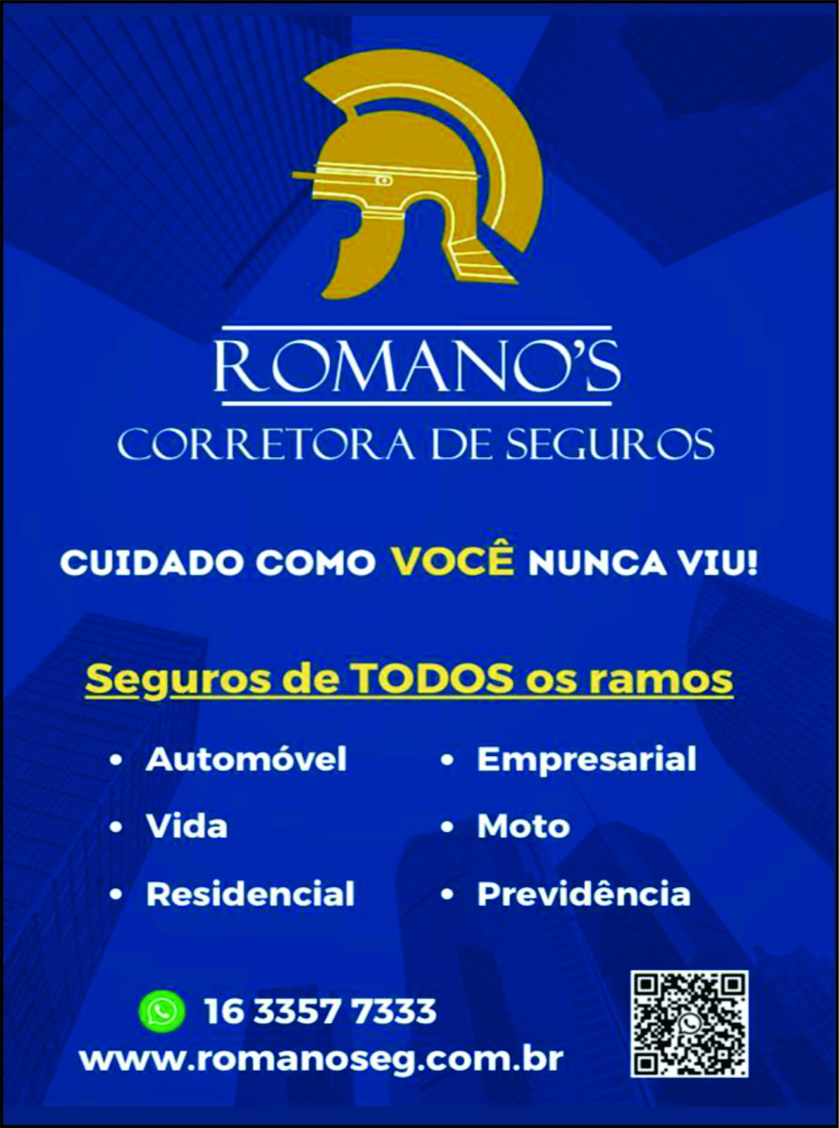 Banner da empresa Romano's Corretora de Seguros