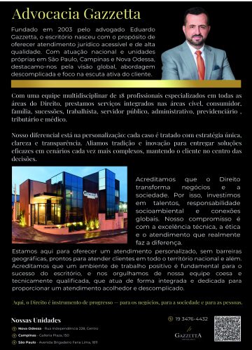 Banner da empresa Advocacia Gazzeta